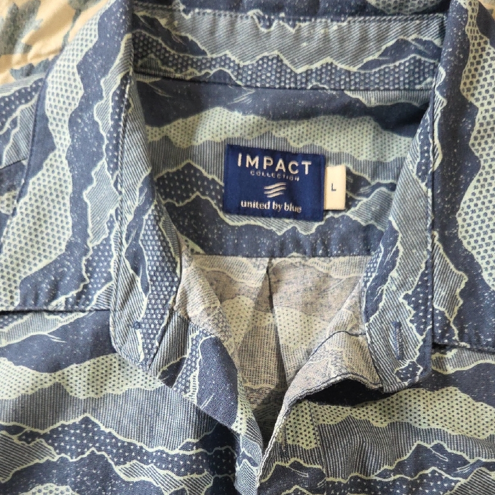 Men's Impact Collection Blue Patterned Shirt